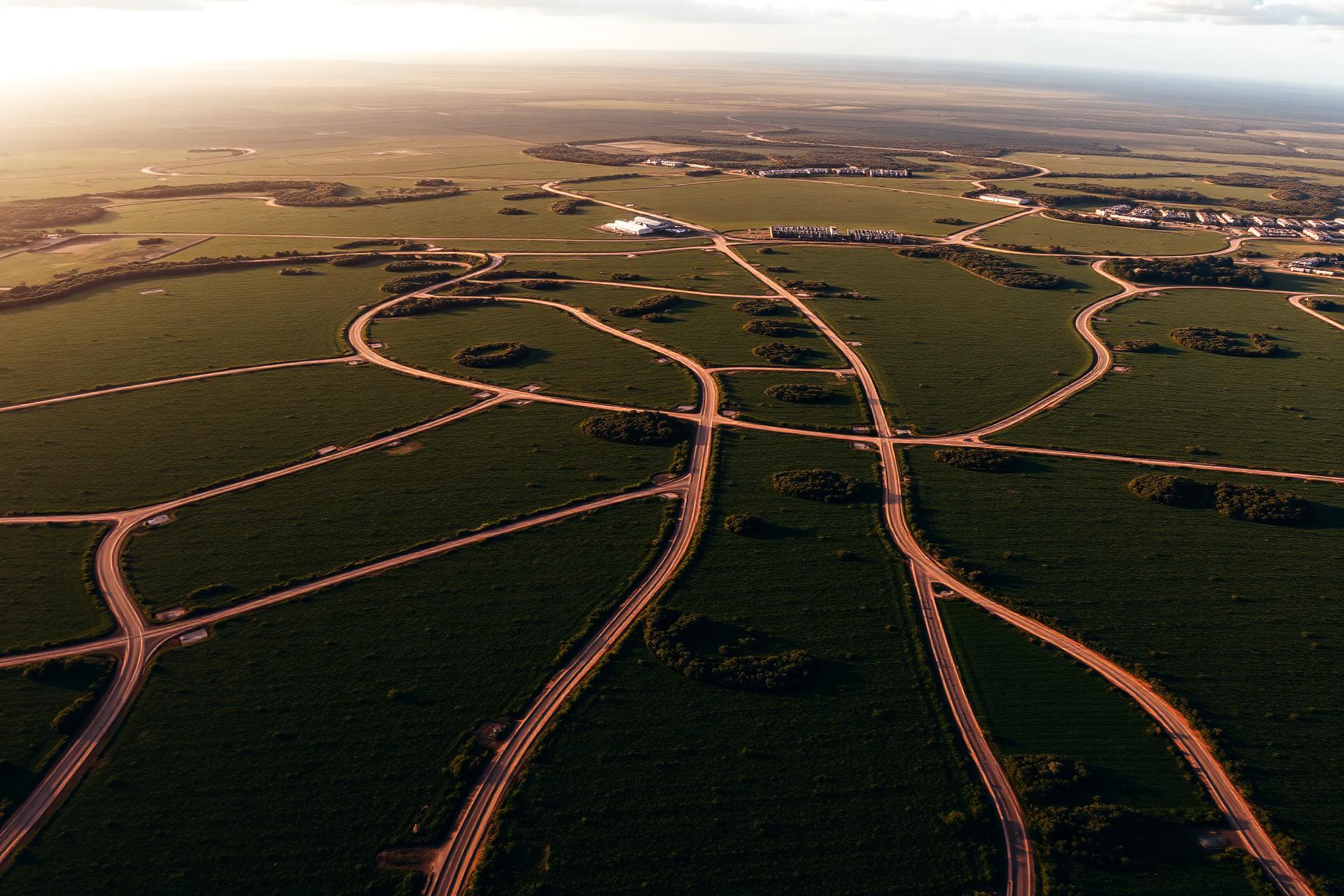 Vista aérea de Campo Verde - MT ao entardecer